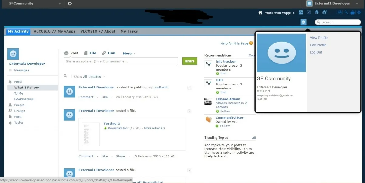 Community managed package screenshot